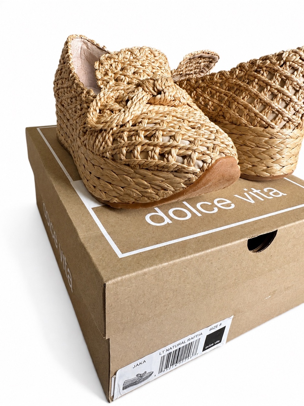 Dolce Vita Jaka Espadrille Wedge LT Natural Raffia Bow Shoes Size 8 BNWB - Picture 14 of 15